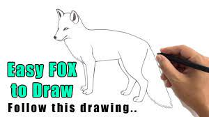 If you like the video, please, share, like, comment and subscribe! How To Draw A Fox Sketch Step By Step Simple Fox Drawing For Beginners Easy Outline Youtube