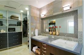 In Love With This Tile With This Inset Mirrored Shelf Area With These Black Cabinets On The L Bathroom Vanity Designs Bathroom Closet Designs Bathroom Design