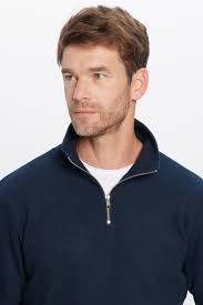 Tudors Unisex Relax Fit Rahat Kesim Pamuklu Yarım Fermuarlı Lacivert Dik  Yaka Sweatshirt Fiyatı, Yorumları