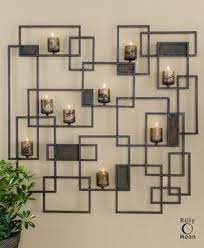 Large Modern Candle Wall Sconce 9 Holders Metal Contemporary Brown Finish Decor Candle Wall Decor Candle Wall Sconces Wall Candles