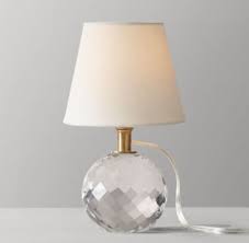 Mini Lourdes Crystal Ball Table Lamp With Shade Antiqued Brass Lamp Table Lamp Beautiful Lamp