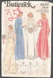 Empire Waist Wedding Dress Pattern Butterick 5533 Vintage 70s High Neck Puff Sleeve Bridal Gown Bridesmaid Dress Butterick Dress Patterns Wedding Dress Patterns Wedding Dress Sewing Patterns