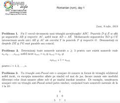 Pe baza rezultatelor finale de la olimpiada națională de matematică 2019 puteți consulta următoare situaţii statistice: Subiectele De La Olimpiada InternaÈ›ionalÄƒ De MatematicÄƒ Din Cluj Triunghiul Anti Pascal È™i Celelalte Probleme Pentru MinÈ›ile Sclipitoare Ale Olimpicilor Hotnews Mobile