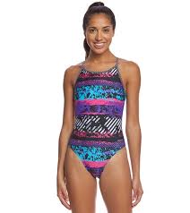 Sporti Rustic Neon Thin Strap One Piece Swimsuit At Swimoutlet Com