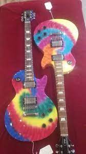 Tie Dye Les Pauls Yeah Guitar Cool Guitar Cool Electric Guitars
