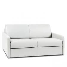 Optez pour un canapé design ! Canape Convertible Express Canape Express Sun Edition Cuir Et Pu Cayenne Blanc Casse 140 Cm Matelas 16 Cm Inside75