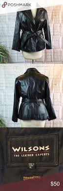 Wilson S Black Leather Coat W Belt Remove Liner Black Leather Coat Leather Coat Clothes Design