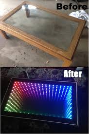 They're arranged such that there are three rows of leds all individually programmable, the rest is all mirrors. My Diy Infinity Mirror Coffee Table Project Gifs And More Info In Comments Album On Imgur