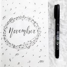 Aesthetic Black And White Bullet Journal Q Ute Cover Page November Bullet Journal Black And White Music March Bullet Journal Bullet Journal Aesthetic Bullet Journal Themes