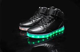 Led Shoes Women Black High Top