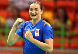Netherlands' yvette broch prepares to throw the ball towards sweden's goalkeeper filippa idehn during the women's european handball championship. Breaking Yvette Broch Stopt Handbal Inside