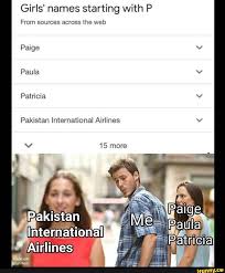 List of female names beginning the with. Girls Names Starting With P From Sources Across The Web Paige Paula Patricia Pakistan International Airlines 15 More Paige Pakistan Ktemational Airlines