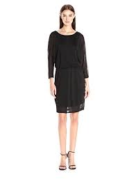 Nine West Women S 3 4 Shimmer Slv Dolman Blouson Dress Black 10 Blouson Dress Dresses Blouson