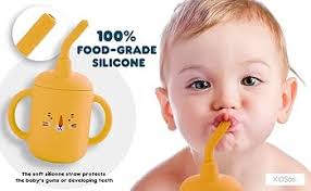 KIDSco. Silicone Baby Cup with Straw (Penguin)