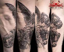 Fallen Lucifer Tattoo By Mehdi Rasouli Broken Tooth Tattoos Lucifer Tattoo Tooth Tattoos Tattoos
