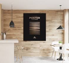 Free Restaurant Indoor Wooden Wall Poster Frame Mockup Psd Mockups Mockup Restaurant Wall Poster Psd Wall Poster Frame Poster Mockup Free Poster Mockup