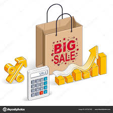 shopping bag calculator growth chart stats percent big sale