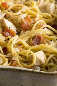 Chicken Carbonara Deluxe Recipe Cooked Chicken Recipes Leftovers Cooked Chicken Recipes Popular Dinner Recipes