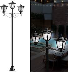 72 Solar Lamp Post Lights Outdoor Triple Head Street Vintage Solar Lamp Outdoor Solar Post Light For Garden Lawn Planter Not Included Amazon Com