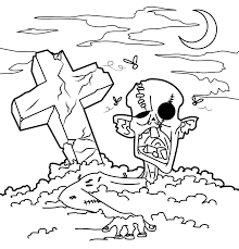 Zombie Graveyard Coloring Page Cartoon Coloring Pages Pumpkin Coloring Pages Halloween Coloring Pages