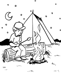 100% free labor day coloring pages. Camping Campfire Coloring Page Coloring Page Book For Kids