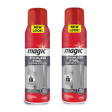 Amazon Com Magic Stainless Steel Cleaner Aerosol 17 Ounce 2 Pack Removes Fingerprints Residue Water Marks And Grease From Appliances Refrigerator Dishwasher Oven Grill Grocery Gourmet Food