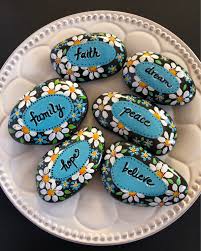 Affirmation Stones Encouragement Gift Painted Rock Wedding Etsy Hand Painted Rocks Painted Rocks Rock Crafts