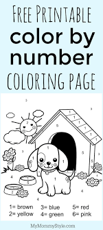 Color By Number Coloring Page Free Printable My Mommy Style Preschool Coloring Pages Printables Free Kids Kindergarten Colors