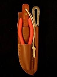 Captain Currey 5 Piece Rigging Knife Tool Kit With Leather Sheath Leather Sheath Wrist Lanyard Leather