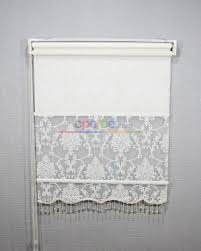 Ciftli Sistem Tul Stor Perde Yakma Zemin Damask Desenli Curtains Roller Blinds Blinds