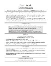 Camp Counselor Resume Sample Monster Com