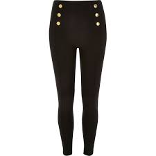 Black And Gold Leggings Black Gold Button Leggings Leggings Are Not Pants High Waisted Trousers High Waisted Leggings