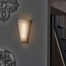 Buy battery wall sconces and get the best deals at the lowest prices on ebay! Battery Powered Wall Sconce Frosted Marble Conical Shade Indoor Outdoor