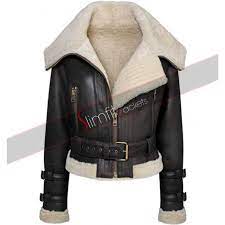 Women S Aviator Shearling Bomber Fur Sheepskin Jacket Aviator Leather Jacket Leather Jacket Aviator Jackets