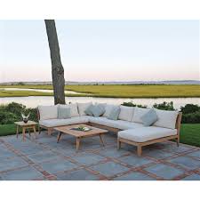 Built on a solid oak wood frame and upholstered in velvet, this couch features a low back and track arms to create that classic silhouette. Kingsley Bate Ipanema Mid Century Modern White Teak Outdoor Sectional Chaise Kathy Kuo Home