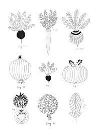 Voir plus d'idées sur le thème illustration botanique, planche botanique, nature morte. Vegetables Botanic Print By Ryn Frank Www Rynfrank Co Uk Linogravure Dessins Minimalistes Dessin Fruits