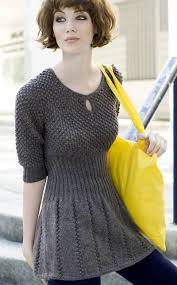 End the row with p2. Neulemalli Neulottu Naisen Tunika Knitting Inspiration Crochet Clothes Knitting