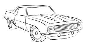Muscle Car Drawing Vector Illustration Cartoon Car Drawing Car Drawing Pencil Car Drawings