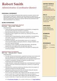 Job summary job overview successful examples resources. Administrative Coordinator Resume Samples Qwikresume