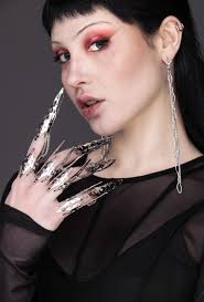 Dark Sci-fi Armor Claw Ring "spectra" Bold Full Finger Claw Rings Festival  Jewelry Witchcore, Rave Party Jewels Gothic Prom