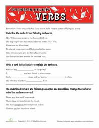 Grammar Review Verbs Worksheet Education Com Grammar Review Verb Worksheets Verb
