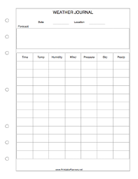 Weather Journal Weather Chart Journal Record Weather Records