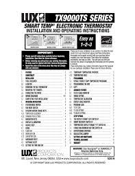 Press and release the next button three times. Lux Products Tx9000ts Thermostat User Manual Manualzz