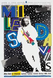 Poster from 1985 with the iconic photo of miles davis, made by the photographer, anton corbijn.this is not a new print.poster: Miles Davis Concert Poster Agi