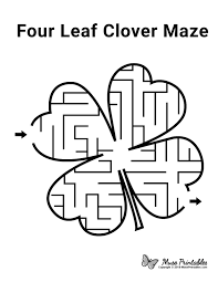 Free printable small four leaf clover template. Free Printable Four Leaf Clover Maze