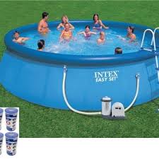Intex 18 X 48 Easy Set Swimming Pool Kit W 1500 Gph Gfci Filter Pump 26175eh Swimming Pool Kits Pool Kits Swimming Pools