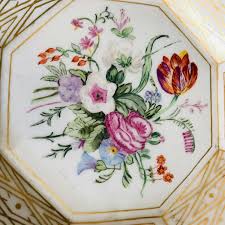 Stamped floral pattern bowl top view. Vegetables Made In France French Countryhome Rose Flowers Serving Dish Gold Rim Stamped Vintage French Porcelain Cp France Salad Bowl Bowls Home Living Kromasol Com