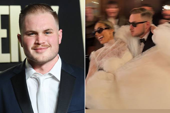 Zach Bryan's Wife Samantha Shares Photo of His Reaction During Church  Wedding