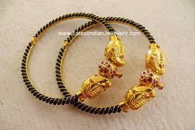 Black And Gold Bracelet For Babies Cute Antique Baby Bangles Murugulu With Black Beads Bangles Jewelry Designs Black Beaded Jewelry Gold Jewelry Fashion