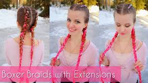 2) part hair down the center and separate into two even sections. Dutch Braids With Extensions How To Hair Diy Youtube